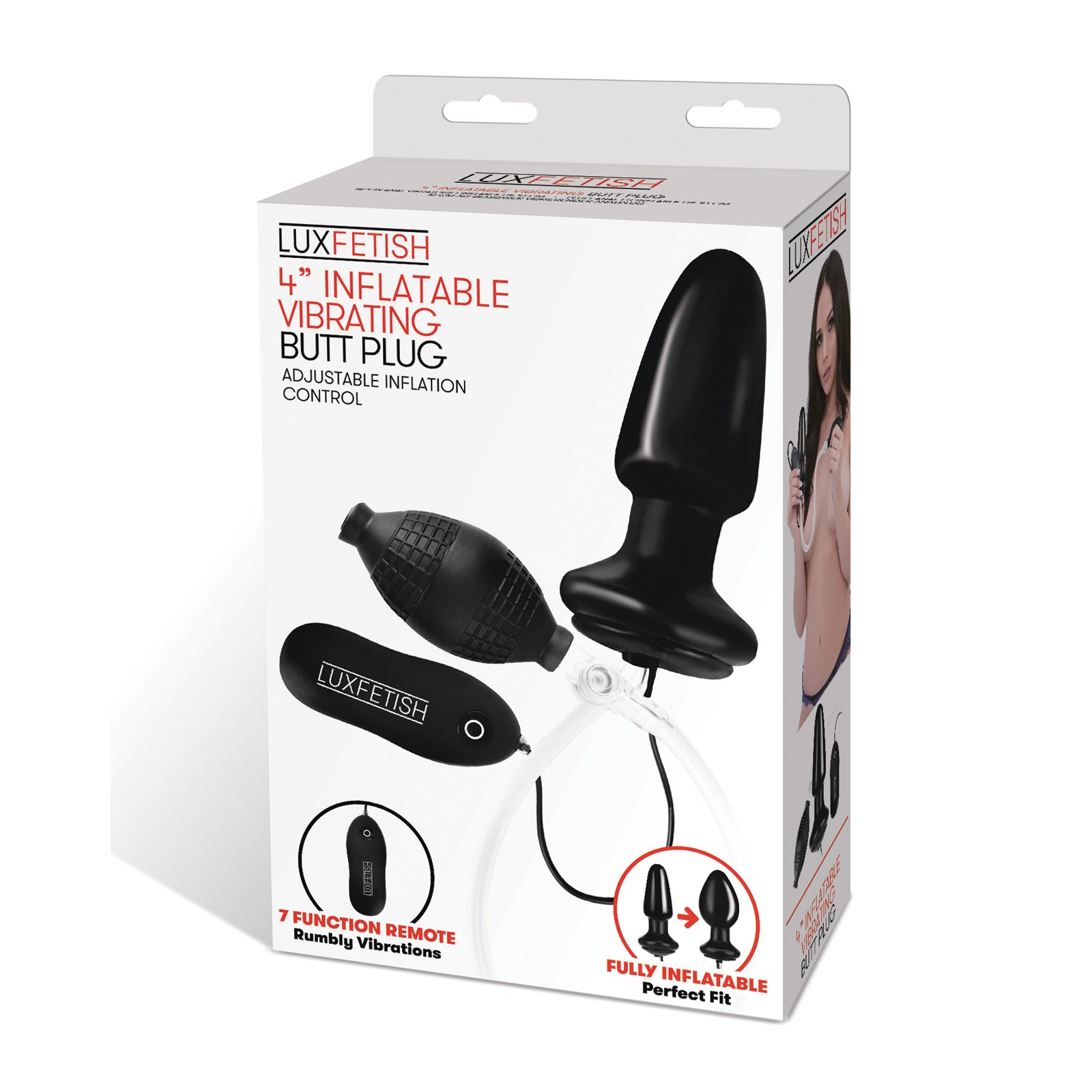 Inflatable Vibrating Butt Plug Lux Fetish for Custom Pleasure