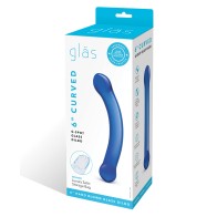 Dildo de Vidrio Curvado de 6 Pulgadas para el Punto G Azul