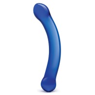 Dildo de Vidrio Curvado de 6 Pulgadas para el Punto G Azul