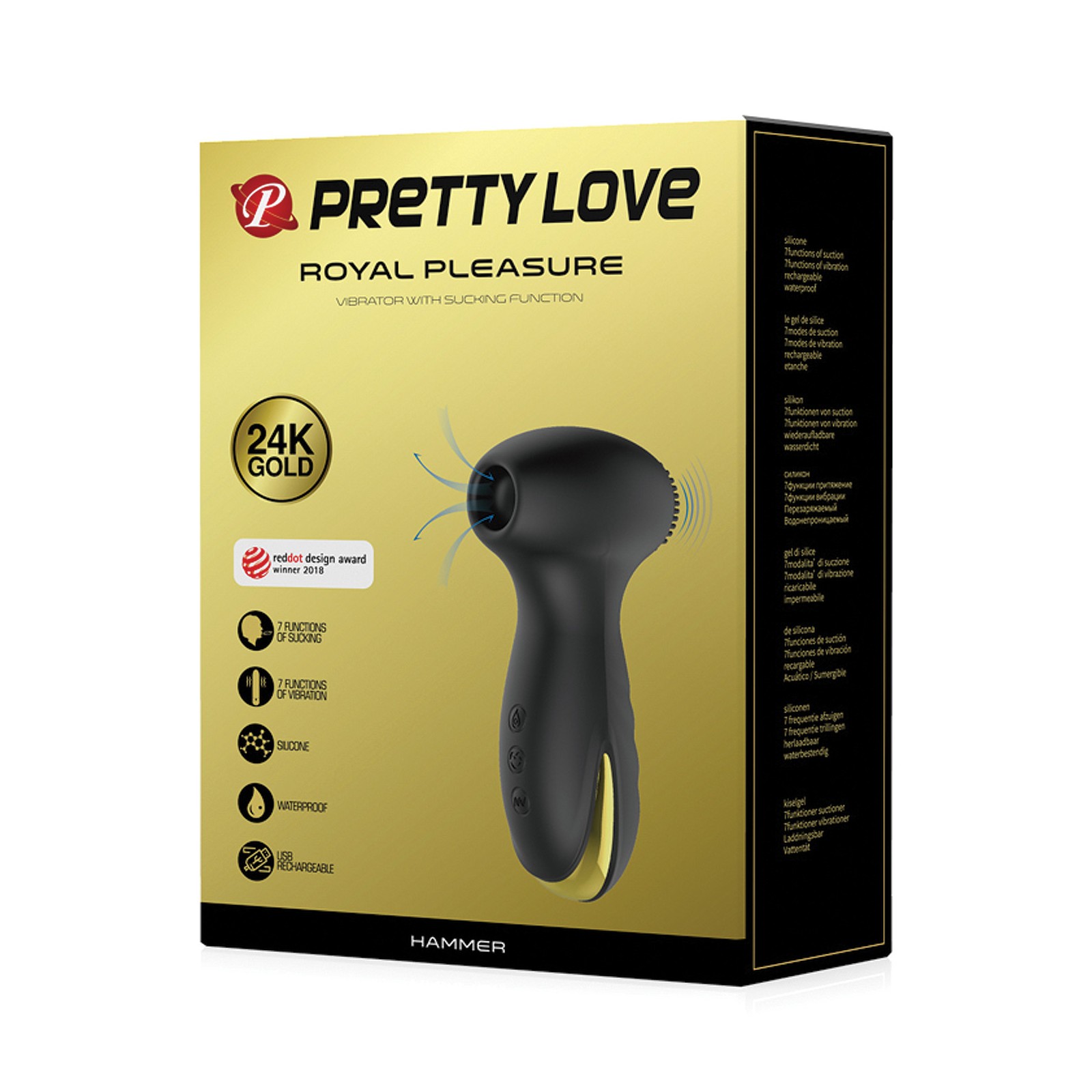 Pretty Love Hammer Sucking Vibrating Black Gold