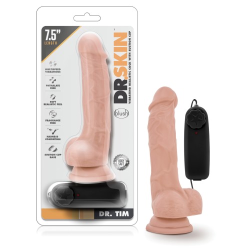 Blush Dr. Skin Dr. Tim 7.5" Pene Vibrador con Ventosa