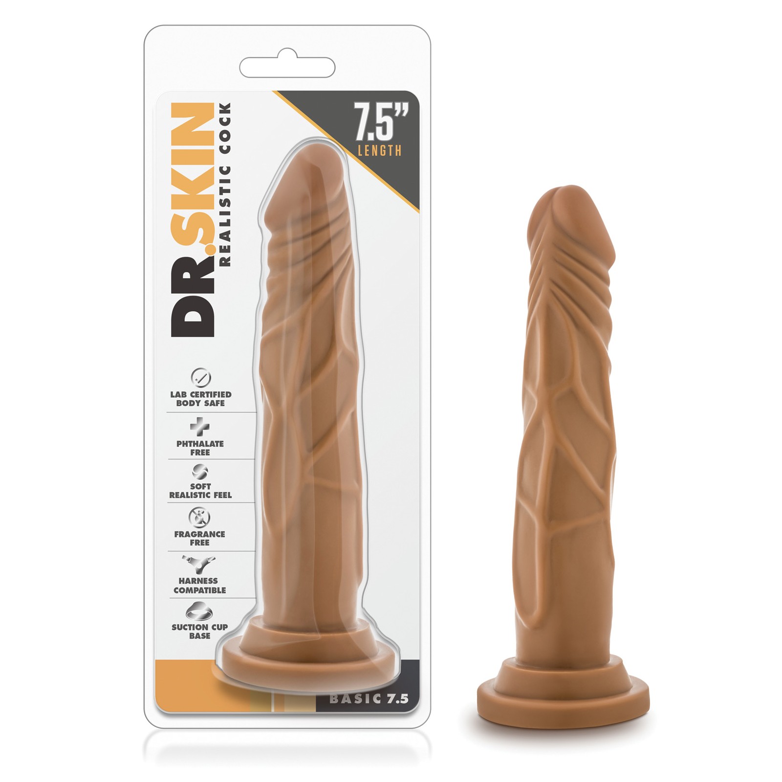 Dr. Skin Cock Realista - 7.5" Mocha