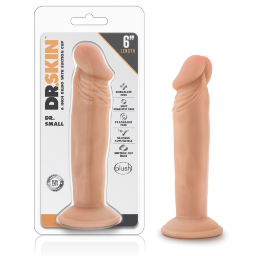 Blush Dr. Skin Dildo Pequeño de 6 Pulgadas Vainilla - Experiencia Realista