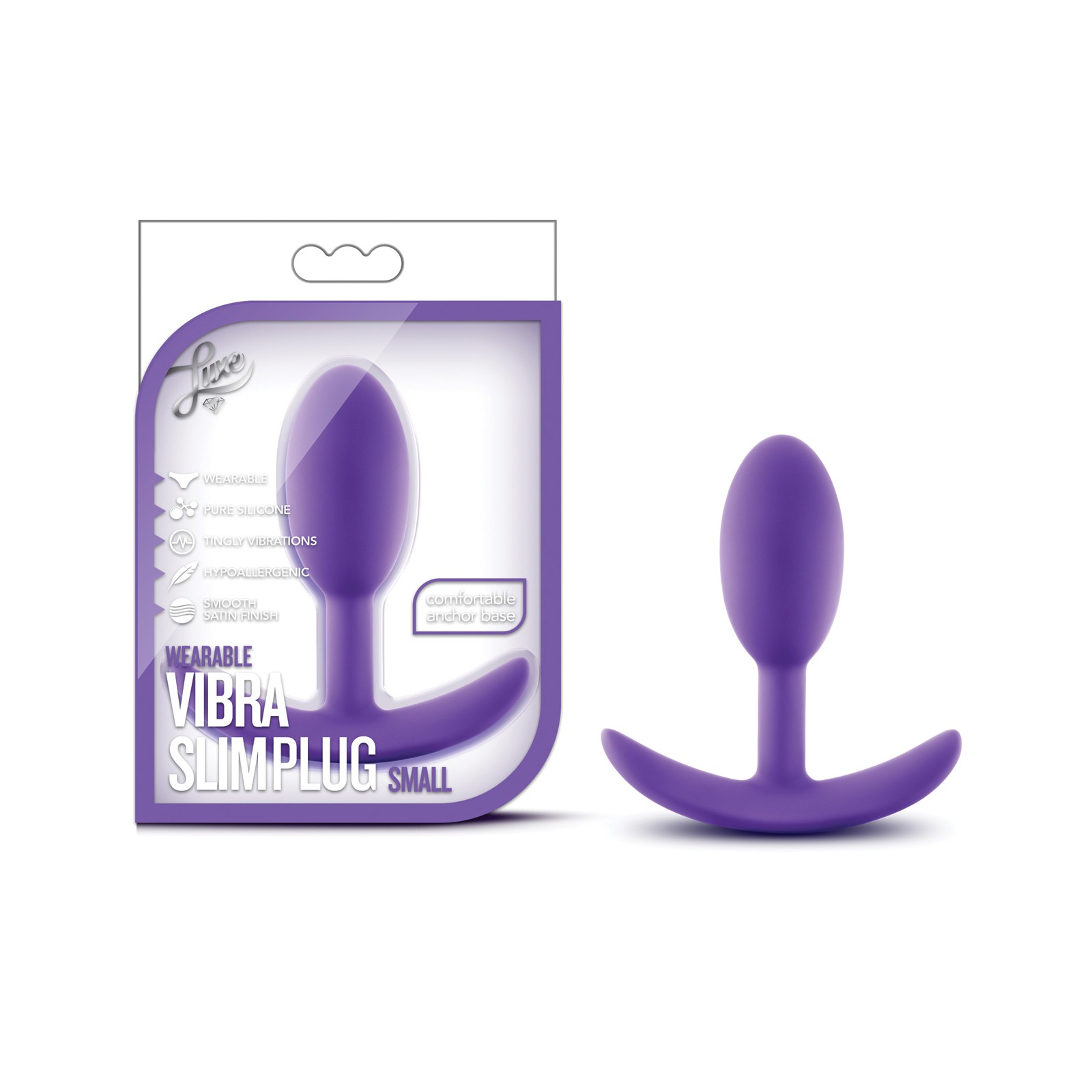 Blush Luxe Plug Slim Vibrante Pequeño Púrpura