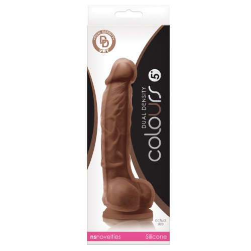 Colours Dual Density 5 Inch Dildo Brown