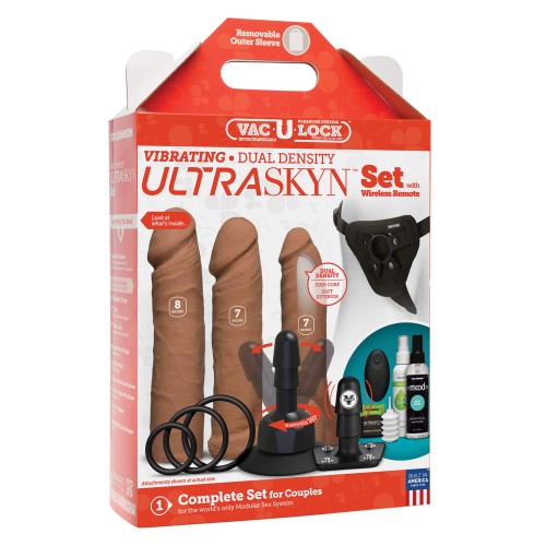 Vac-U-Lock Vibrating Dual Density ULTRASKYN Set - Caramel