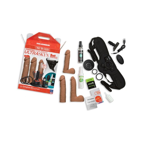 Set Vac-U-Lock Vibrante de Densidad Dual ULTRASKYN - Caramelo