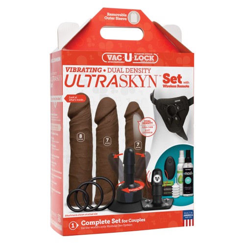 Vac-U-Lock Vibrating Dual Density Set - Chocolate