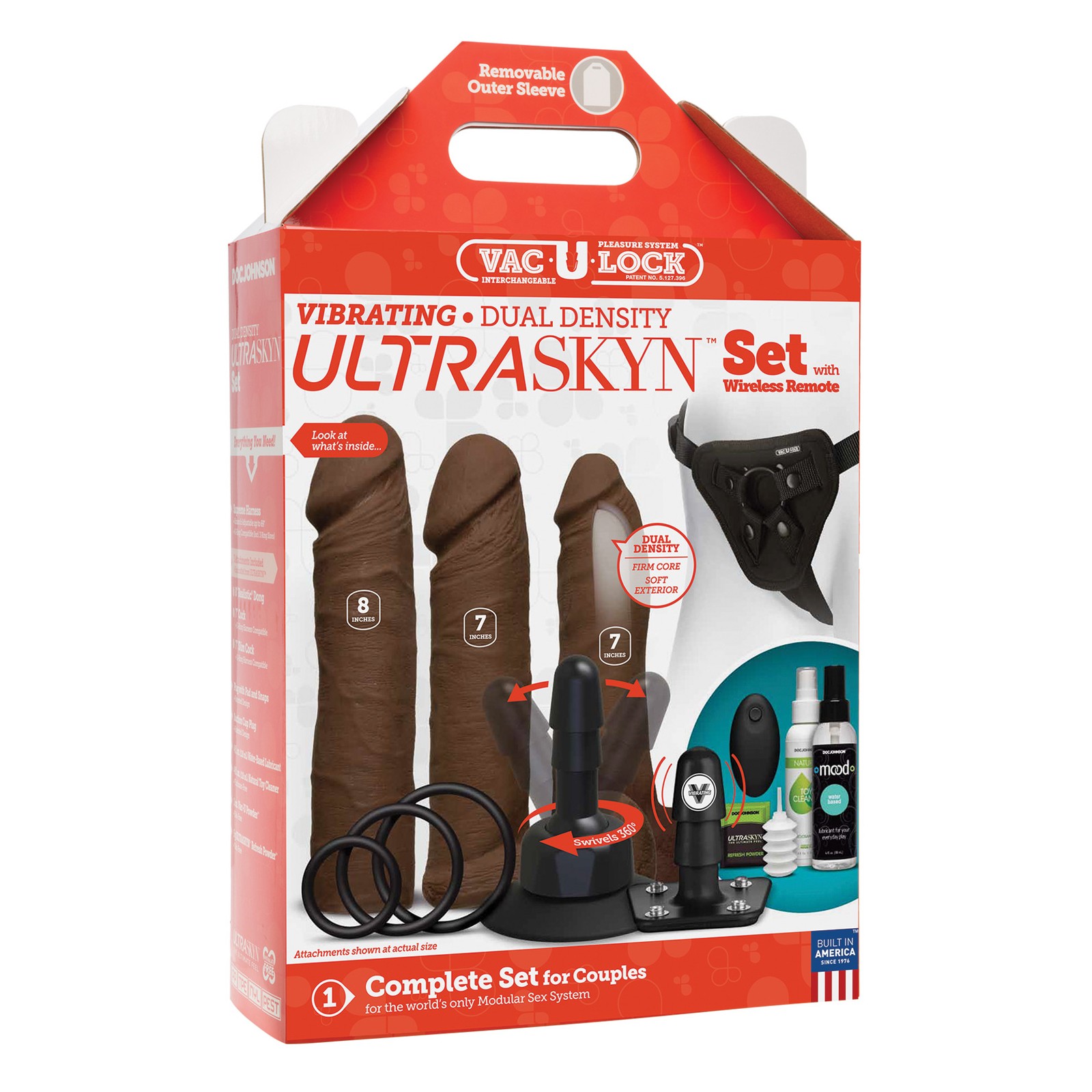 Vac-U-Lock Vibrating Dual Density Set - Chocolate