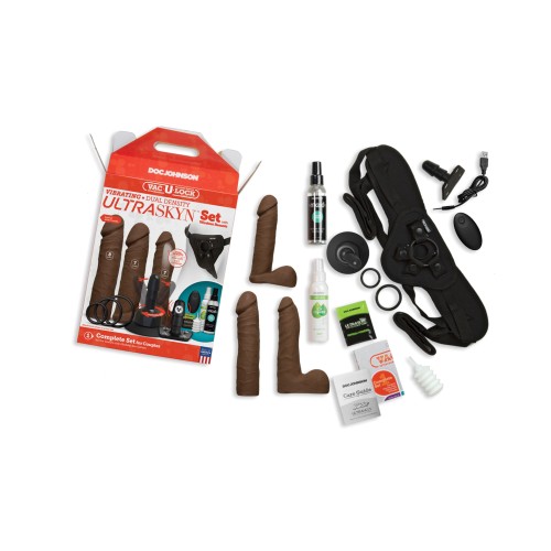 Vac-U-Lock Vibrating Dual Density Set - Chocolate