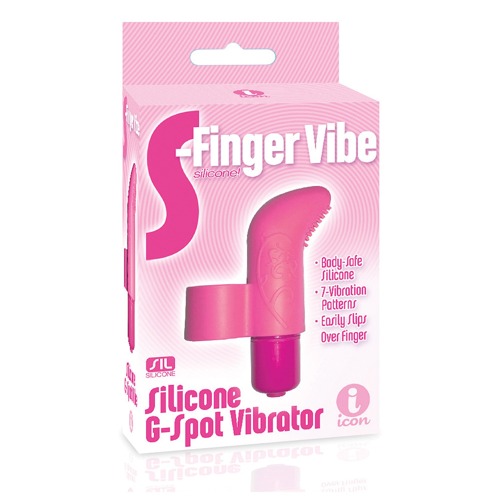 Vibrador de Dedo S de 9 Pulgadas - Rosa