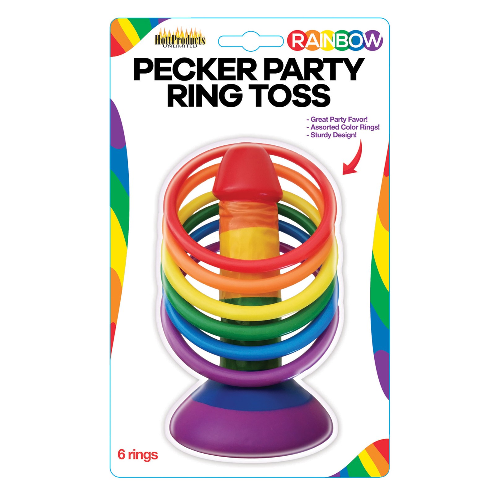 Rainbow Pecker Party Ring Toss