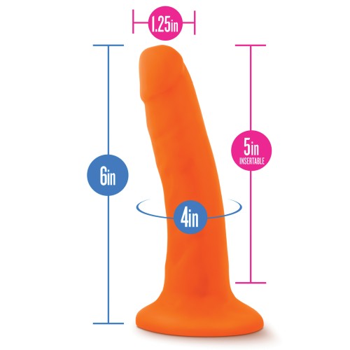 Dildo Blush Neo Densidad Doble de 6" - Naranja Neón