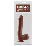 Basix Rubber Works Dong de 10 Pulgadas Marrón - Diversión Sin Manos