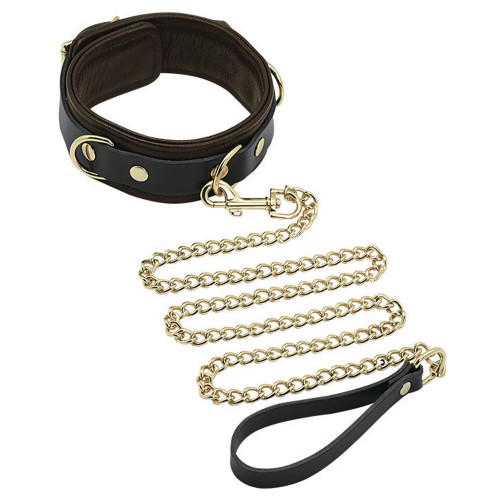 Set Collar y Correa Spartacus de Cuero Marrón