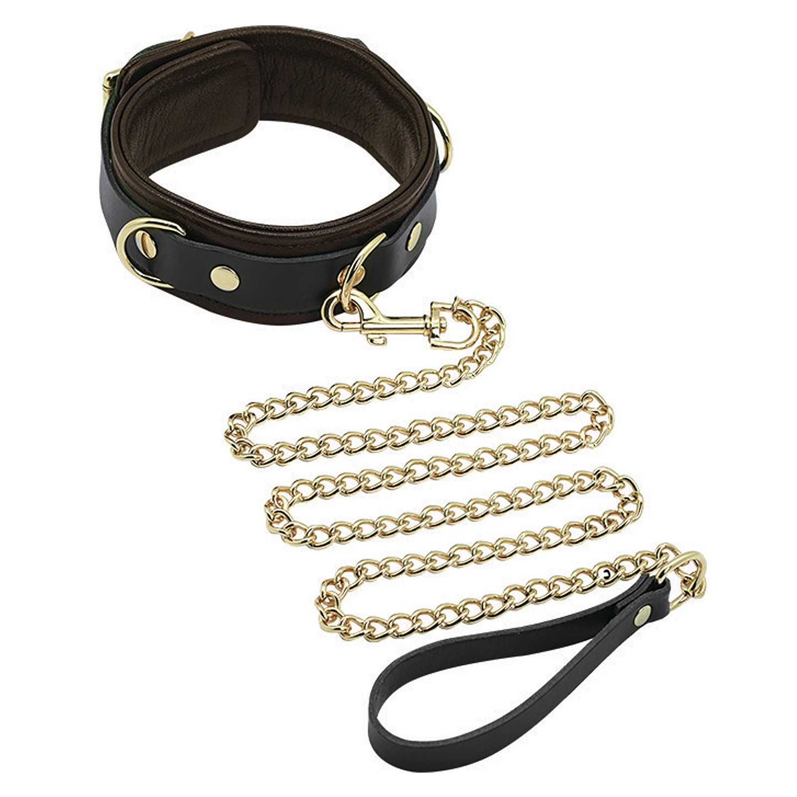 Set Collar y Correa Spartacus de Cuero Marrón