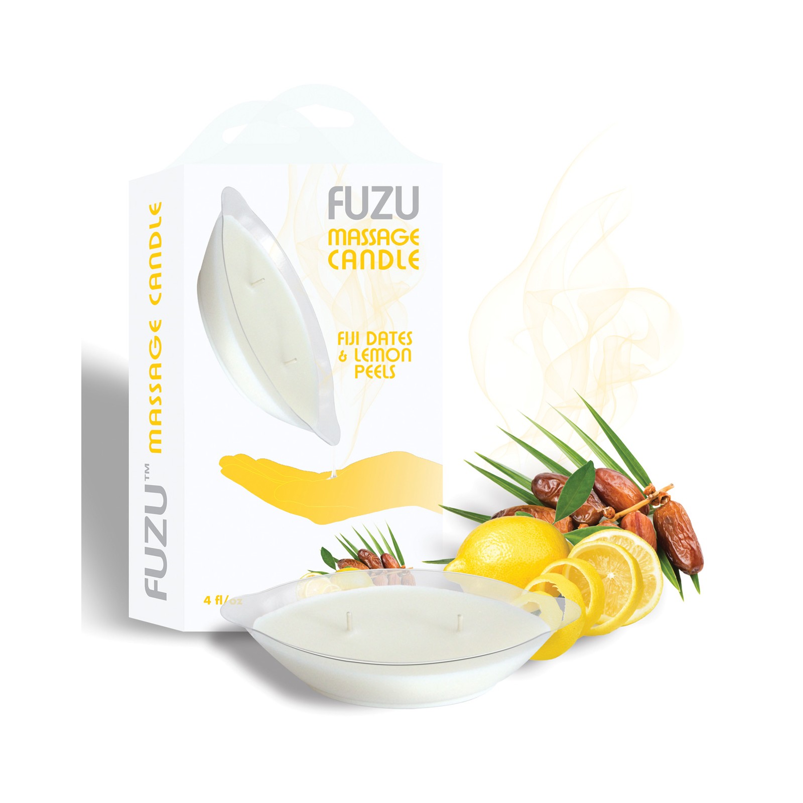 Fuzu Massage Candle Fiji Dates and Lemon Peel