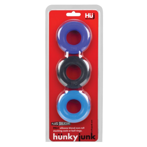 Hunky Junk C Ring Multi Pack - Cobalt - Enhance Pleasure