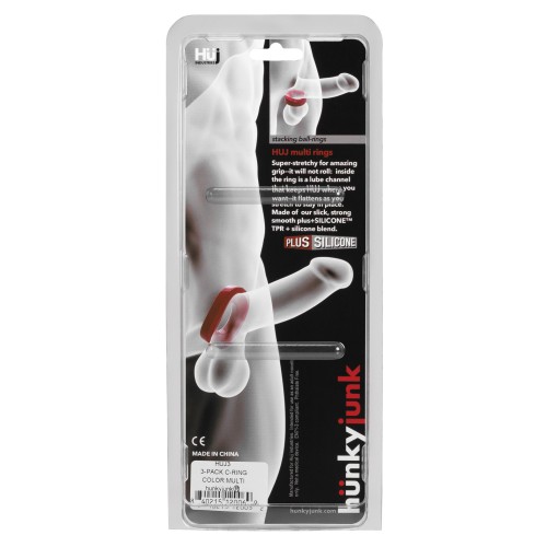 Hunky Junk C Ring Multi Pack - Cobalt - Enhance Pleasure