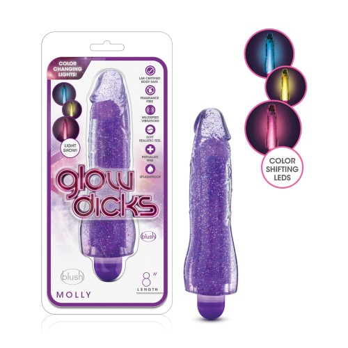 Vibrador Brillante Blush Glow Dicks Molly en Morado