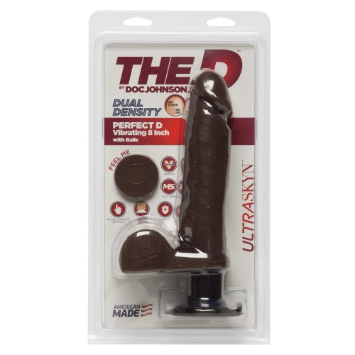 The D 8 Inch Perfect D Vibrating Balls Chocolate