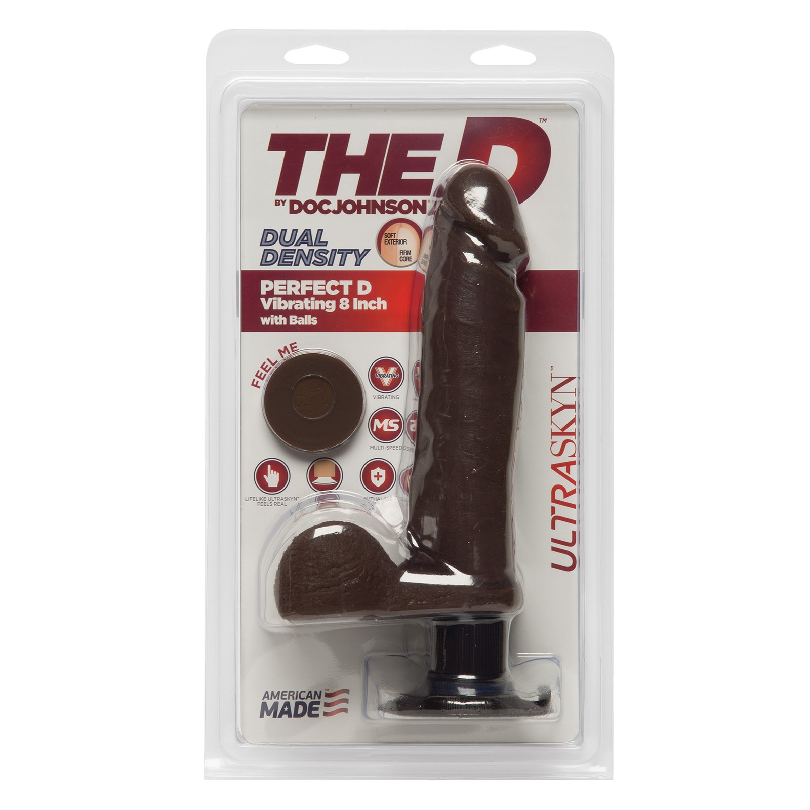 The D 8 Inch Perfect D Vibrating Balls Chocolate