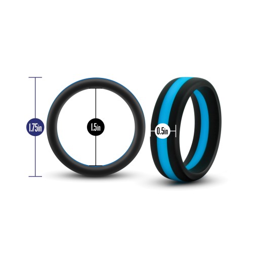 Blush Performance Silicone Go Pro Cock Ring Black Blue