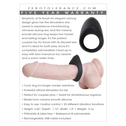 Zero Tolerance Night Rider Cock Ring - Enhance Your Pleasure