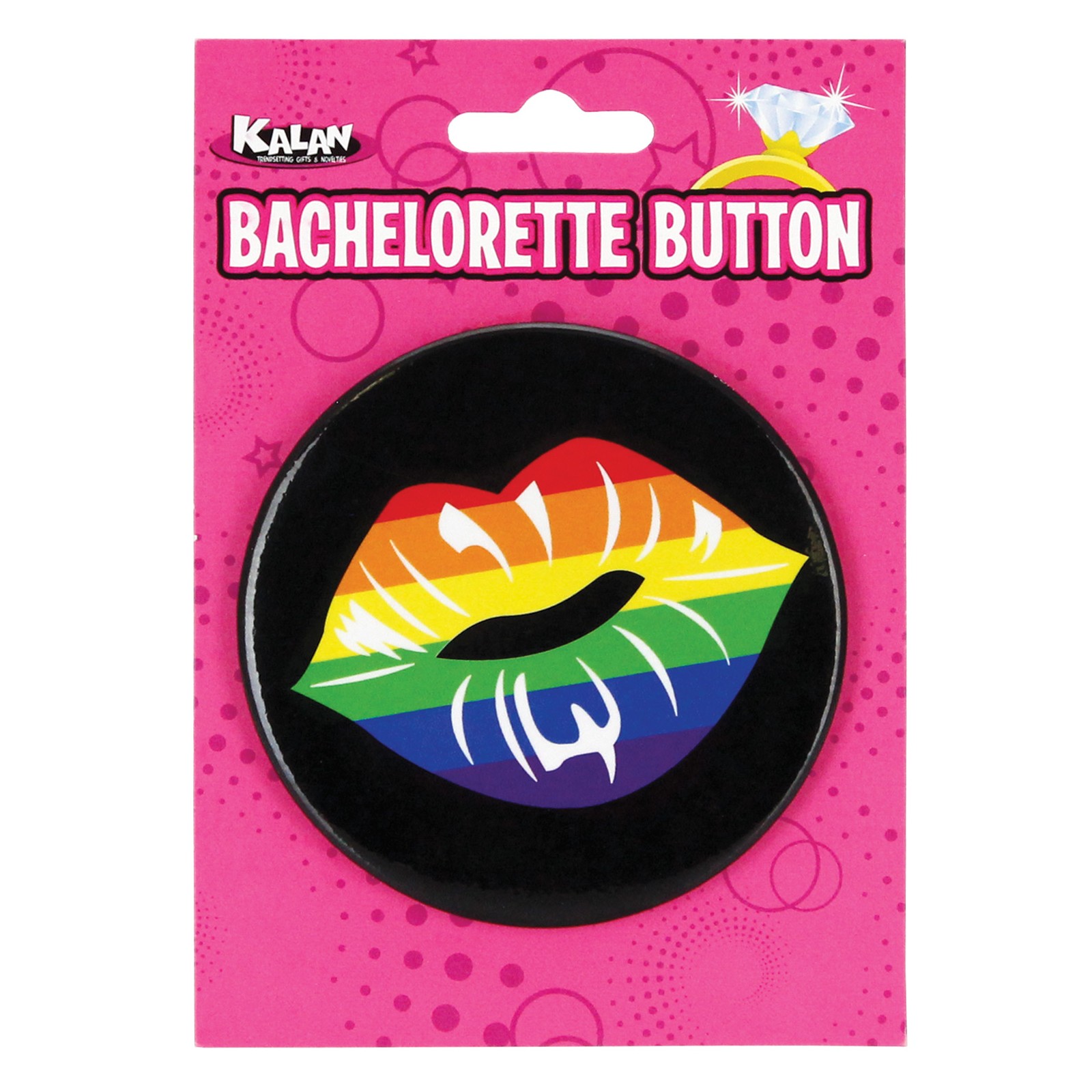 3 Inch Rainbow Lips Button