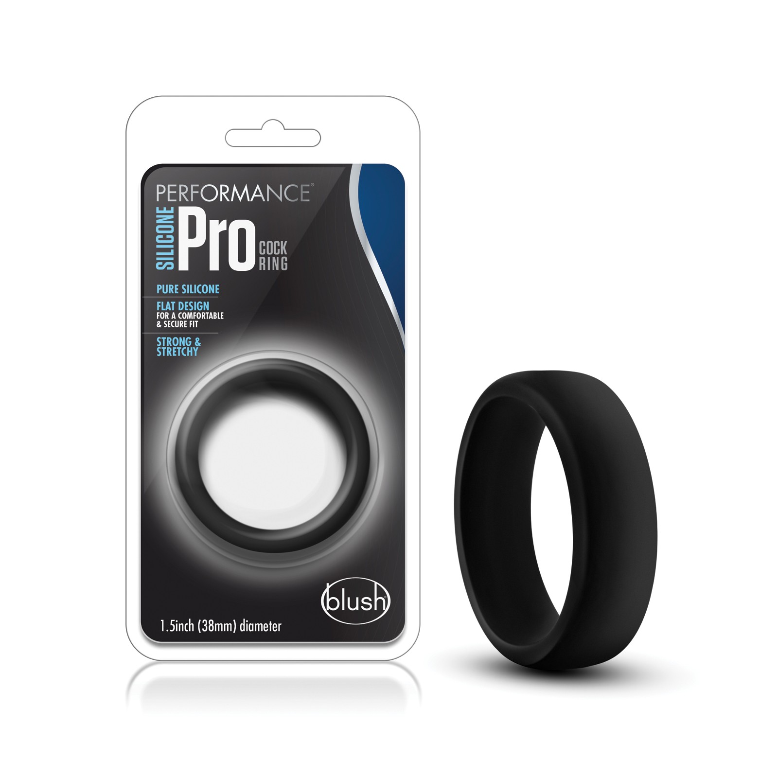 Blush Performance Silicone Go Pro Cock Ring Black - Enhance Pleasure