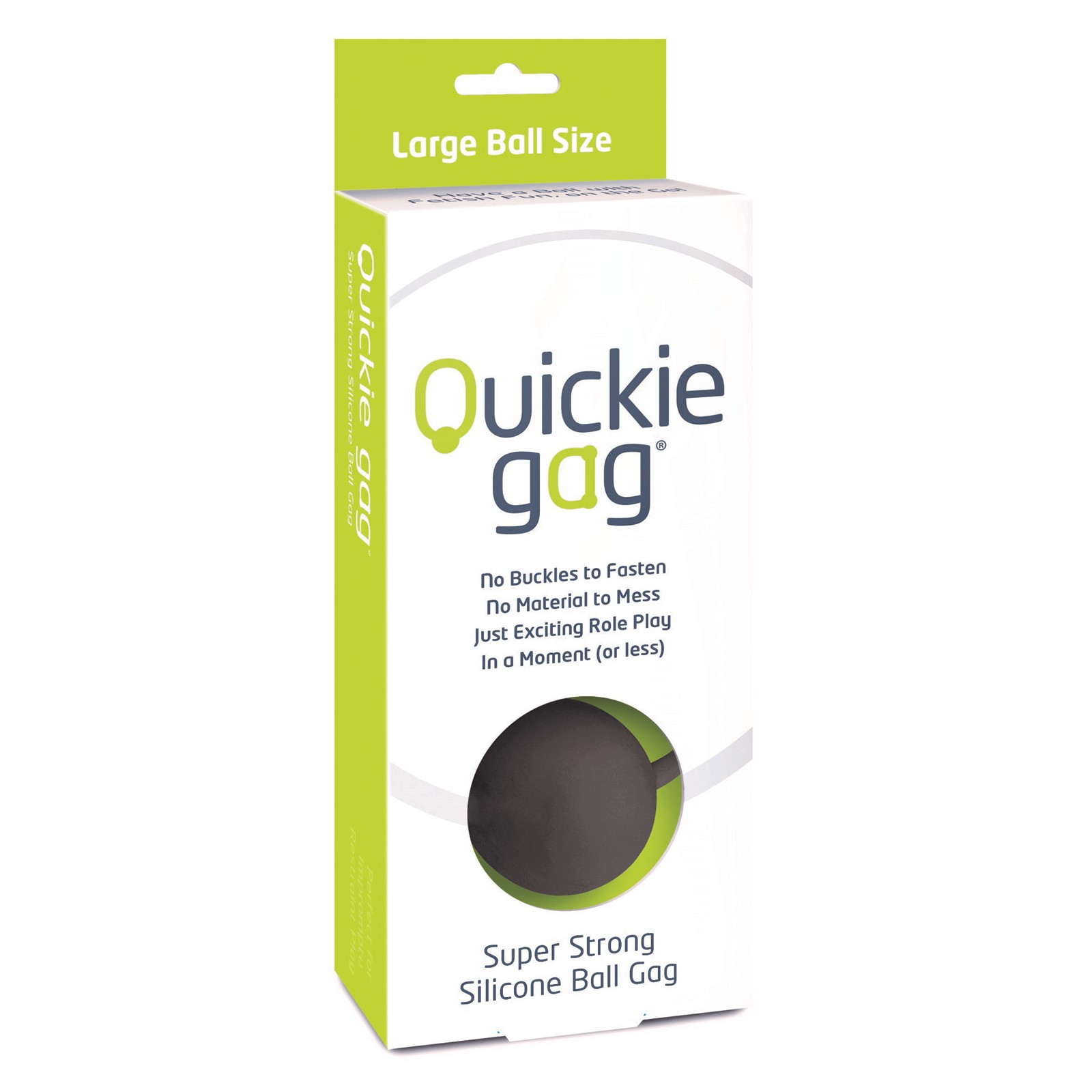 Quickie Ball Gag Large Black for Bondage Play