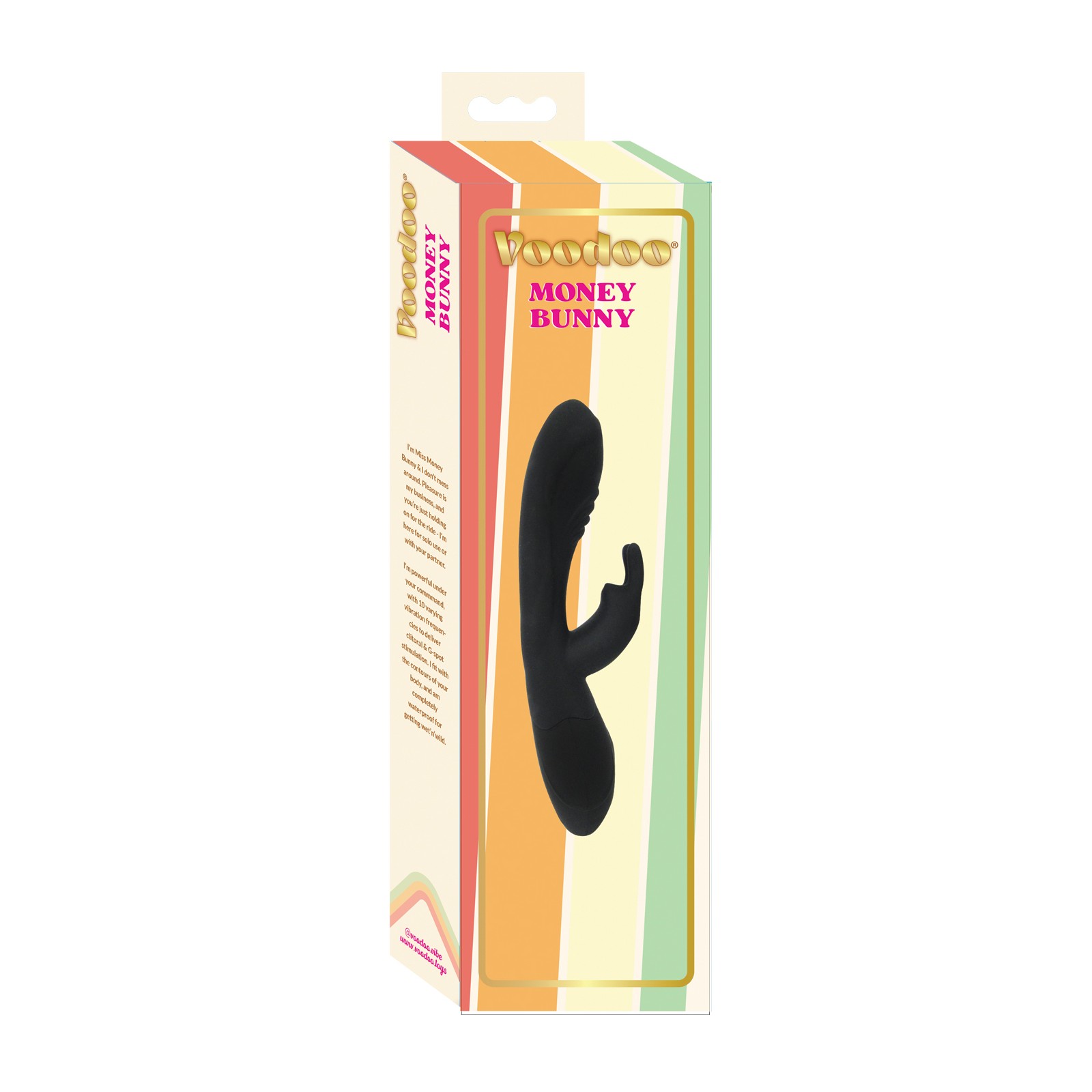 Vibrador Voodoo Money Bunny 10X Inalámbrico - Negro Sólido