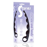 S-Curved Silicone Anal Beads 9 Inch