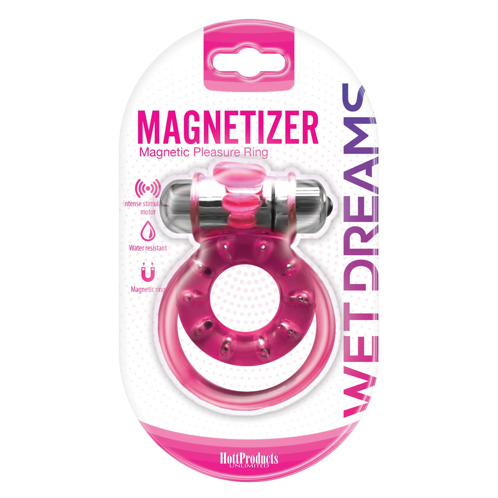 Wet Dreams Magnetic Pleasure Ring Pink Vibrating