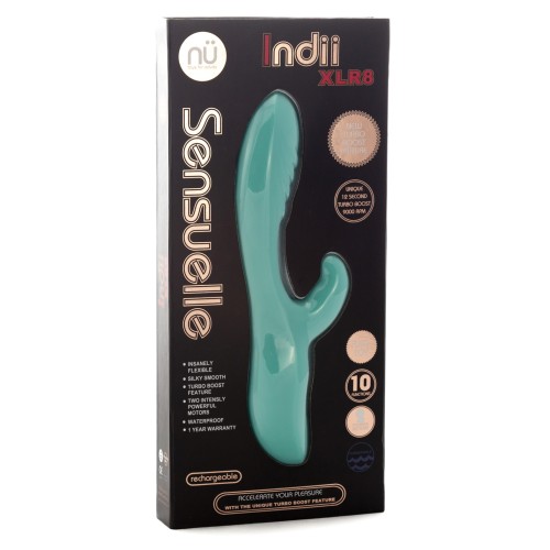 Vibrador Nu Sensuelle Indii Rabbit XLR8 Turbo Boost - Azul Eléctrico