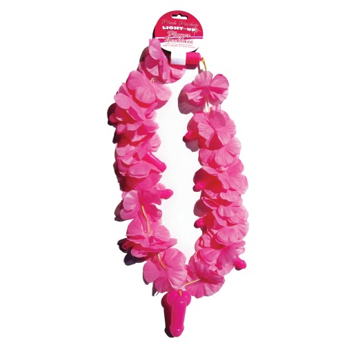 Collar Pecker de Flor que Ilumina Rosa