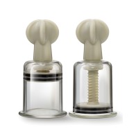 Blush Temptasia Clit & Nipple Large Twist Suckers - Clear Set of 2