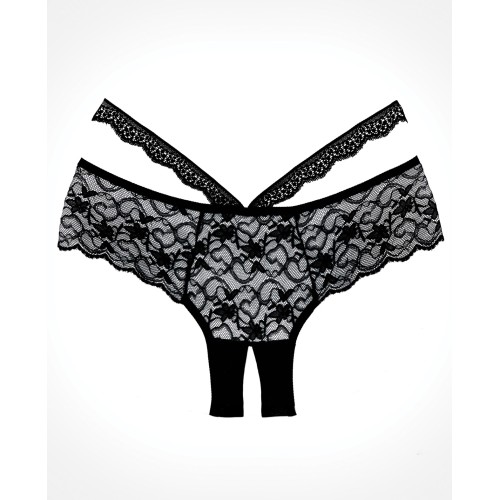 Adore Heartbreaker Open-Crotch Panty Black O/S - Flirty Appeal