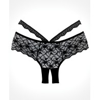 Adore Heartbreaker Open-Crotch Panty Black O/S - Flirty Appeal