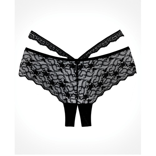 Adore Heartbreaker Open-Crotch Panty Black O/S - Flirty Appeal