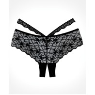 Adore Heartbreaker Open-Crotch Panty Black O/S - Flirty Appeal