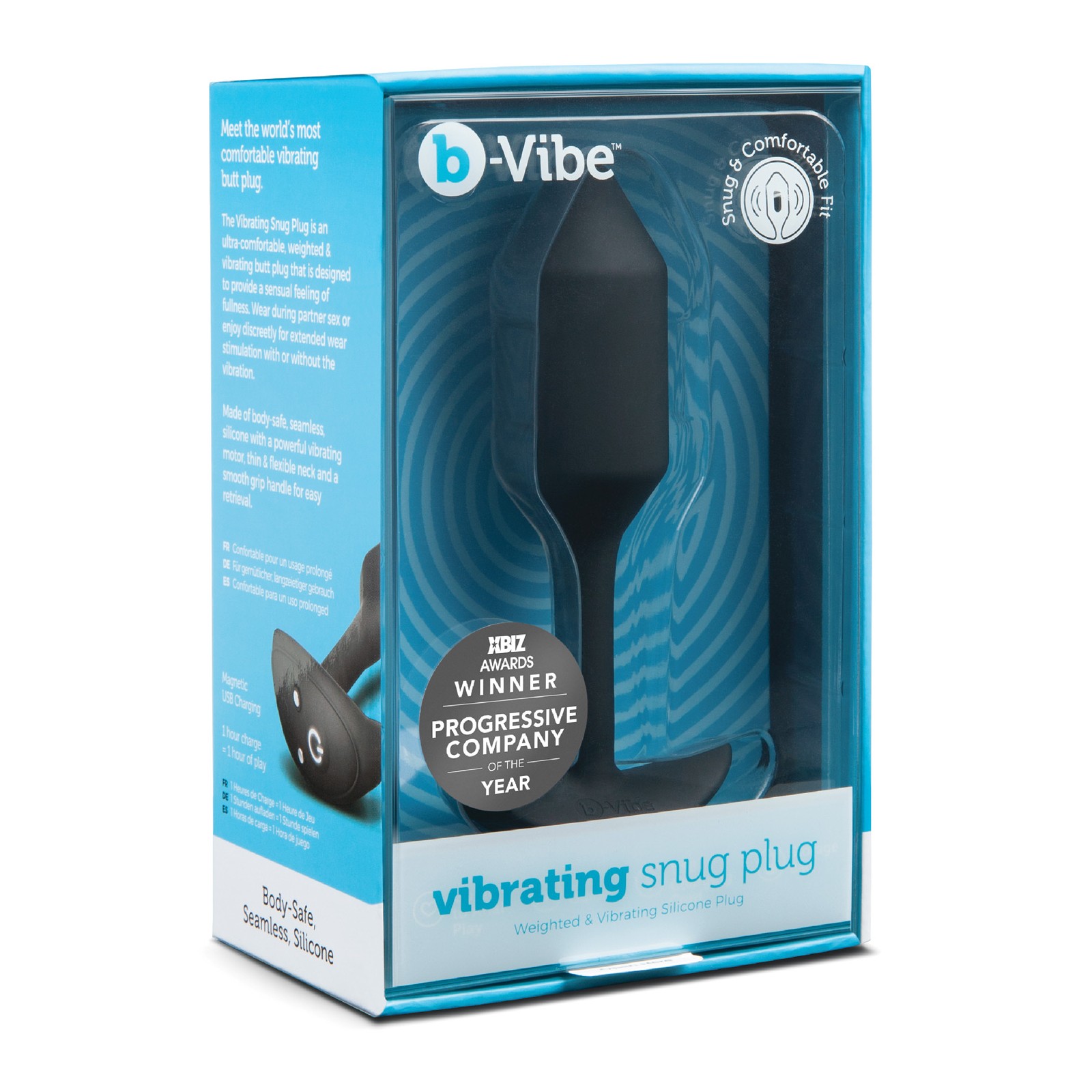 b-Vibe Vibrating Weighted Snug Plug M - 112g Black