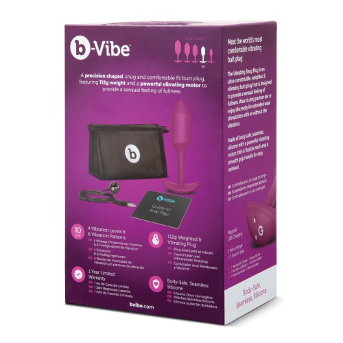 b-Vibe Plug Acogedor Vibrante con Peso M - 112 g Rosa