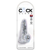 King Cock Clear 4 Inch Cock with Balls