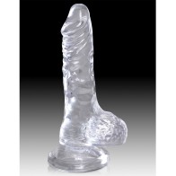 King Cock Dildo Transparente de 4 Pulgadas con Testículos