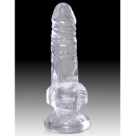 King Cock Dildo Transparente de 4 Pulgadas con Testículos