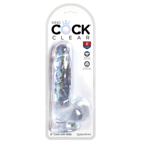 King Cock Clear 6" Cock w/Balls