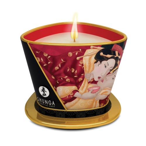 Shunga Romance Massage Candle Strawberry Wine