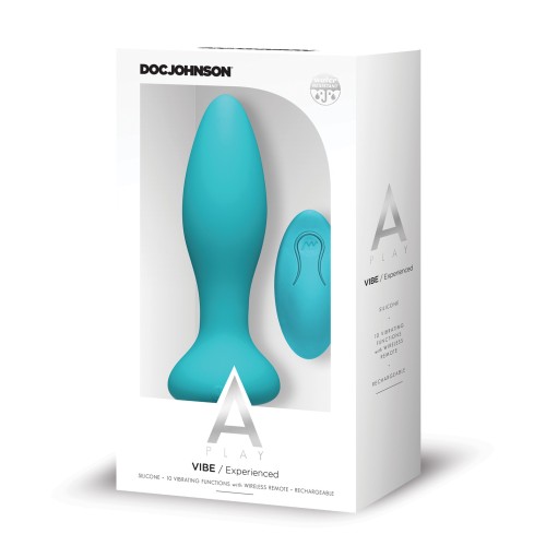 A Play Rechargeable Anal Plug with Remote Teal