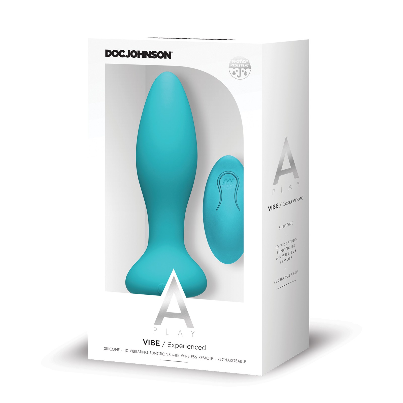 A Play Rechargeable Anal Plug with Remote Teal